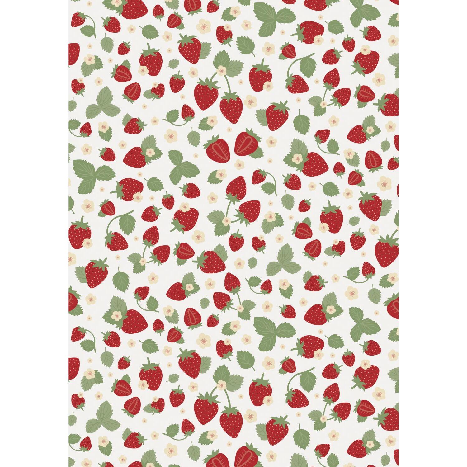 Geschenkpapier "Erdbeeren" - 5 m (Rot/Grün)