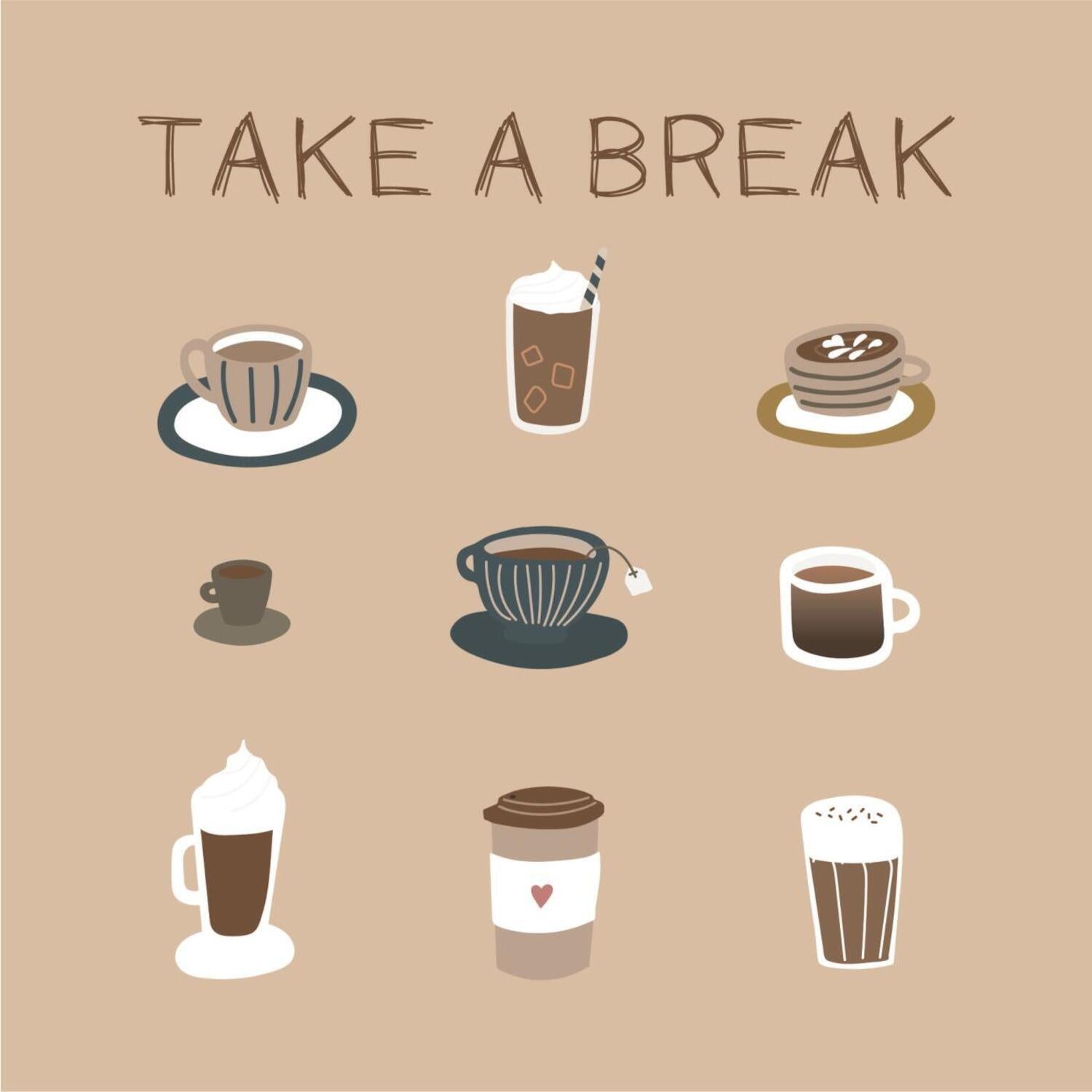 Papierservietten "Take a break" - 33x33 cm (Bunt)