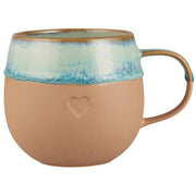 Tasse "Heart" - 380 ml (Mattbraun/Aqua)