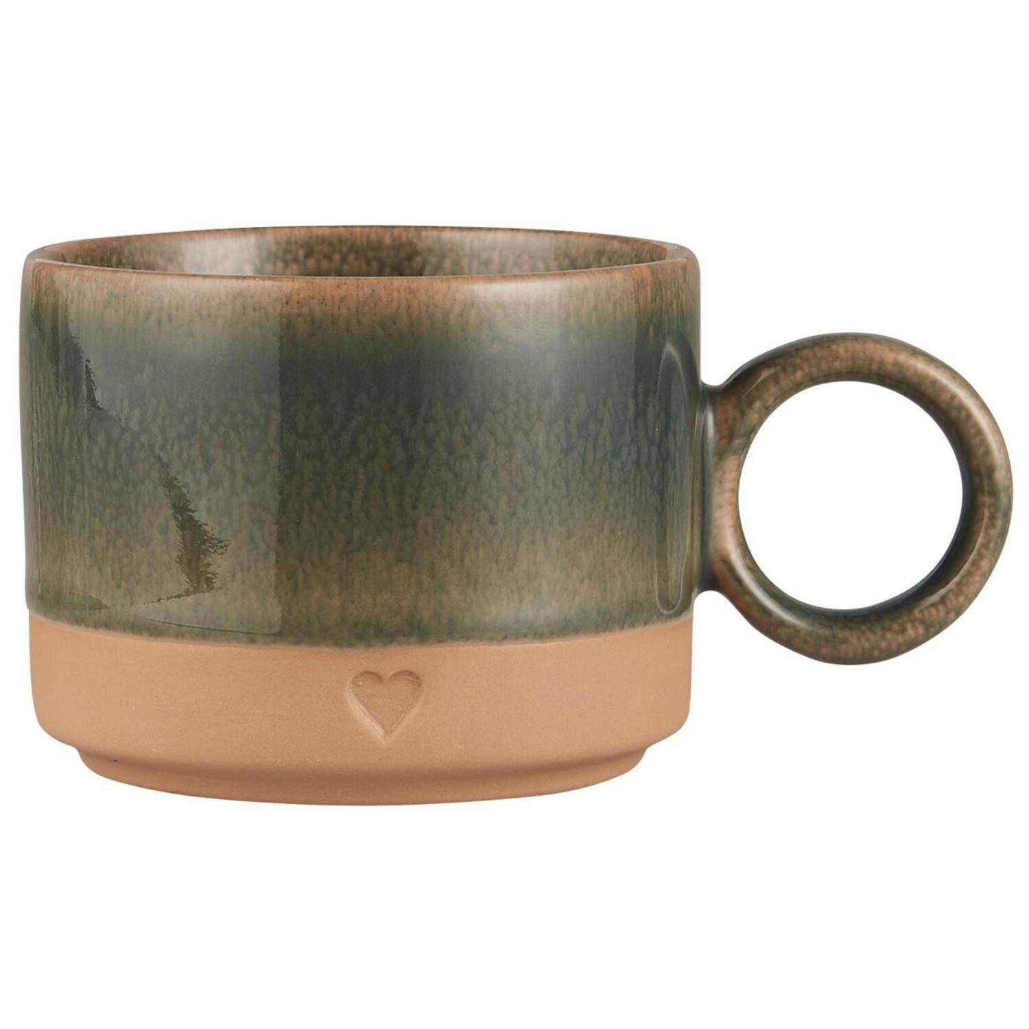 Tasse "Heart" - 290 ml (Mattbraun/Grün) Ib Laursen