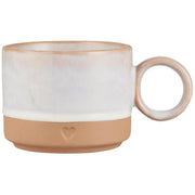 Tasse "Heart" - 290 ml (Mattbraun/Weiß)