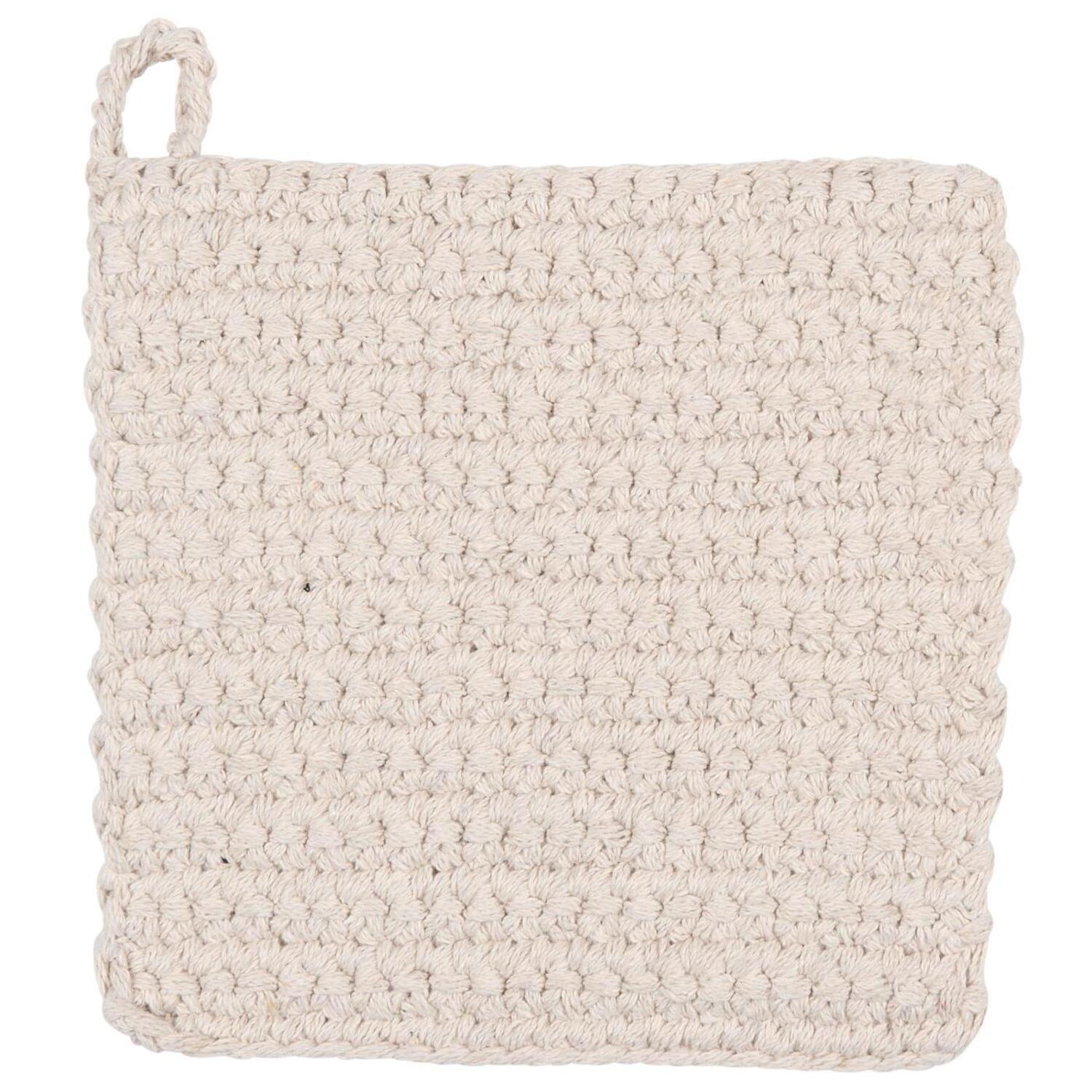 gehäkelte Topflappen - 80x20 cm (Hellbeige)