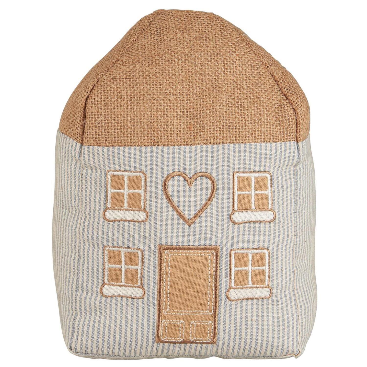 Türstopper "Haus" - 15x9x22 cm (Weiß/Blau)