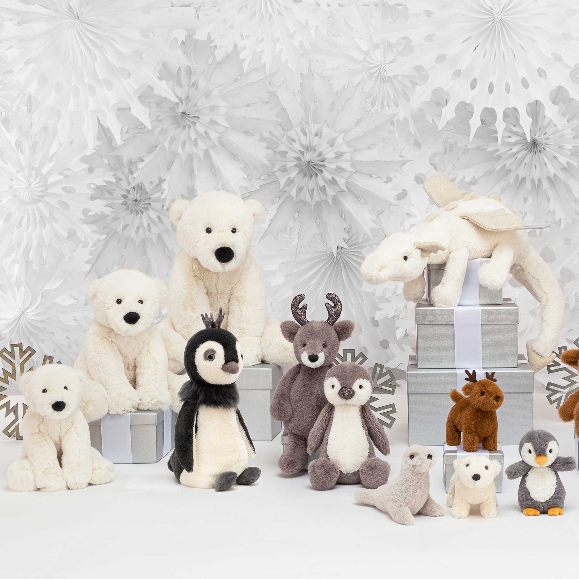 Kuscheltier Pinguin "Peanut" - 12 cm (Weiß/Grau) Jellycat