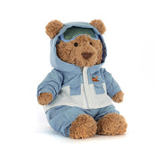 Kuscheltier Bär "Bartholomew - Ski Suit" - 26 cm (Braun/Blau)