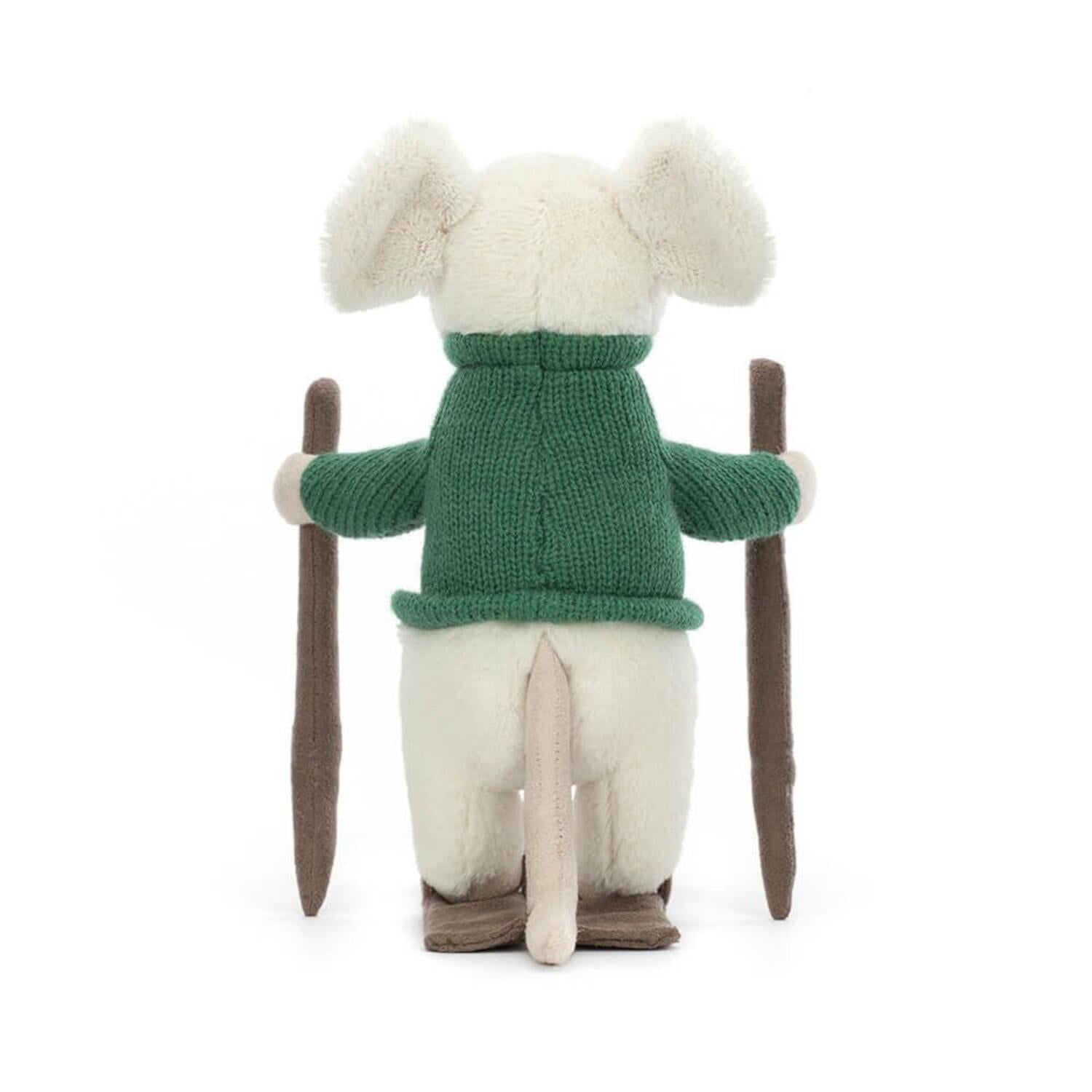 Kuscheltier Maus "Merry Mouse Skiing" (Weiß)