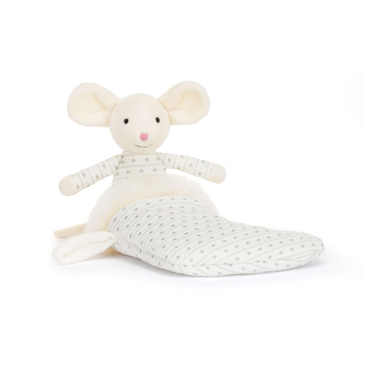 Kuscheltier Maus "Shimmer Stocking" - 20 cm (Beige/Silber)