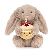 Kuscheltier Hase Bashful "Geburtstag" - 31 cm (Braun)