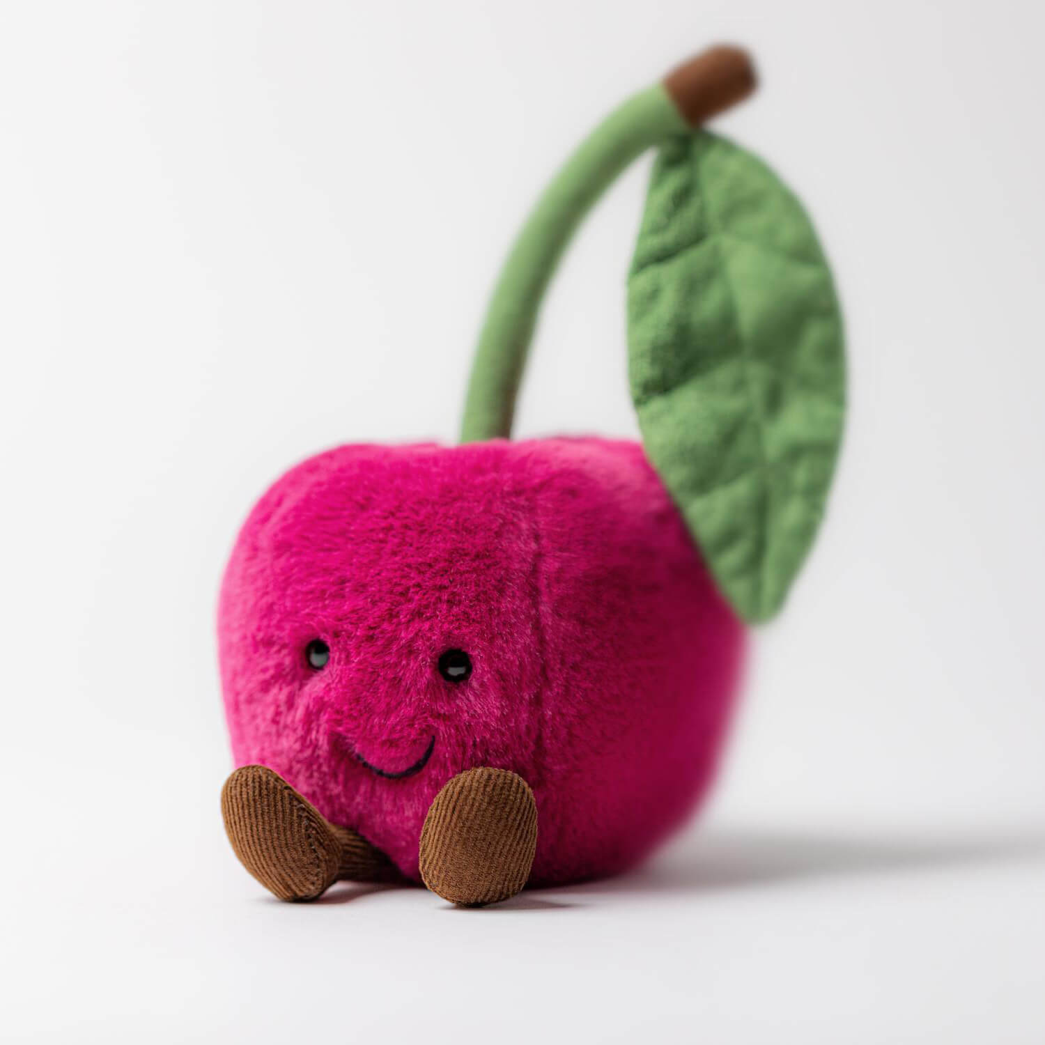 Kuscheltier Kirsche "Amuseables" - 12 cm (Magenta/Grün) Jellycat