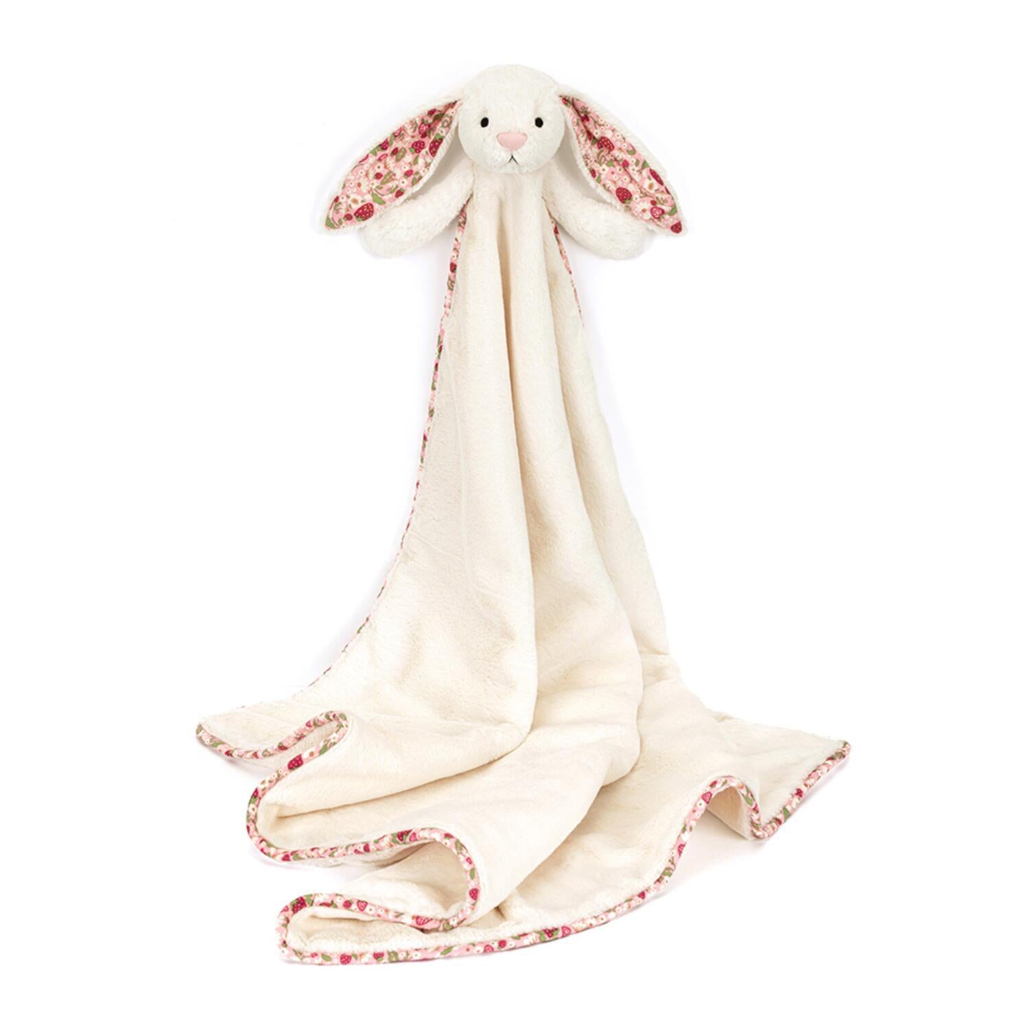 Kuscheldecke Hase "Blossom Berry" - 70x56 cm (Creme)