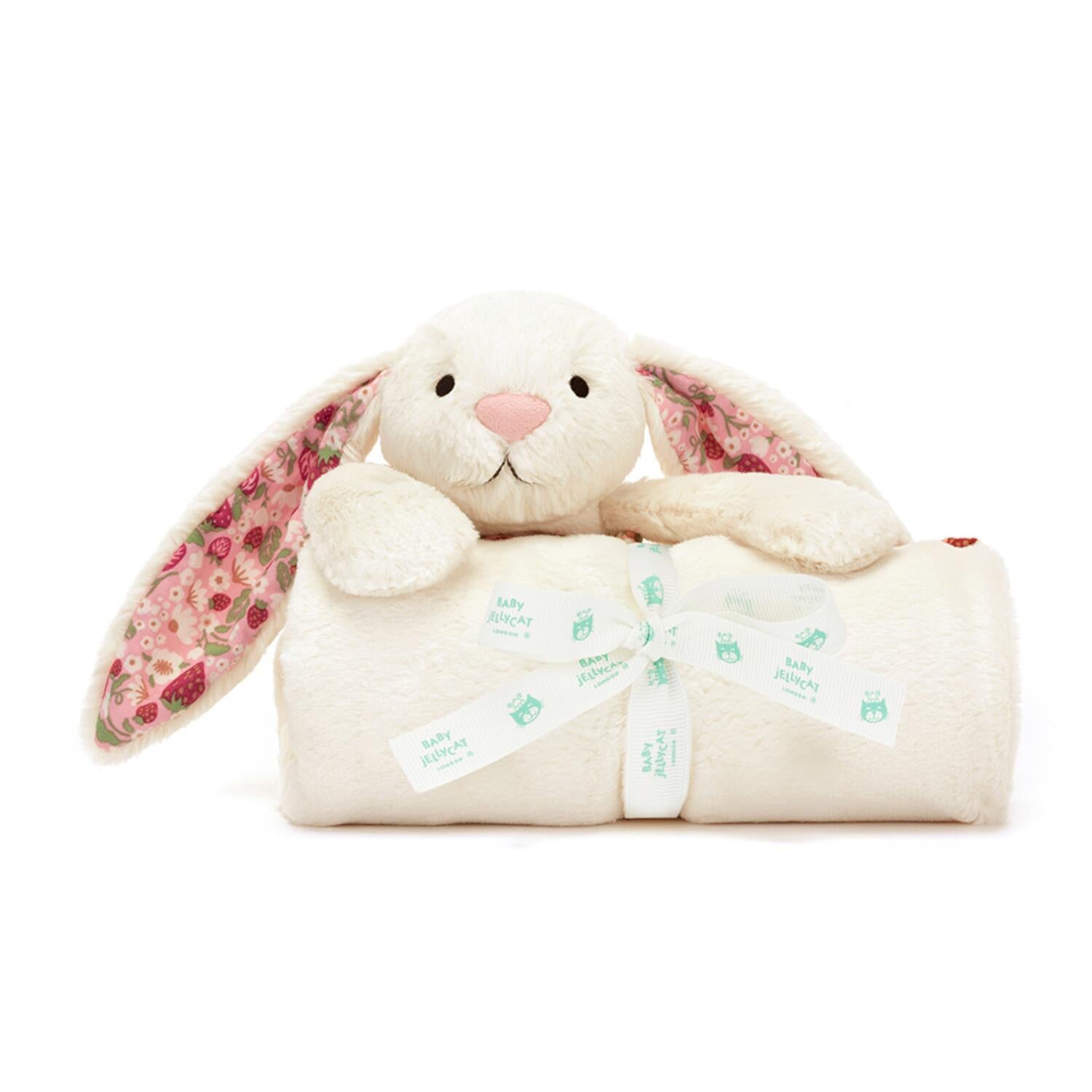 Kuscheldecke Hase "Blossom Berry" - 70x56 cm (Creme)