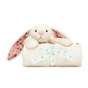 Kuscheldecke Hase "Blossom Berry" - 70x56 cm (Creme)