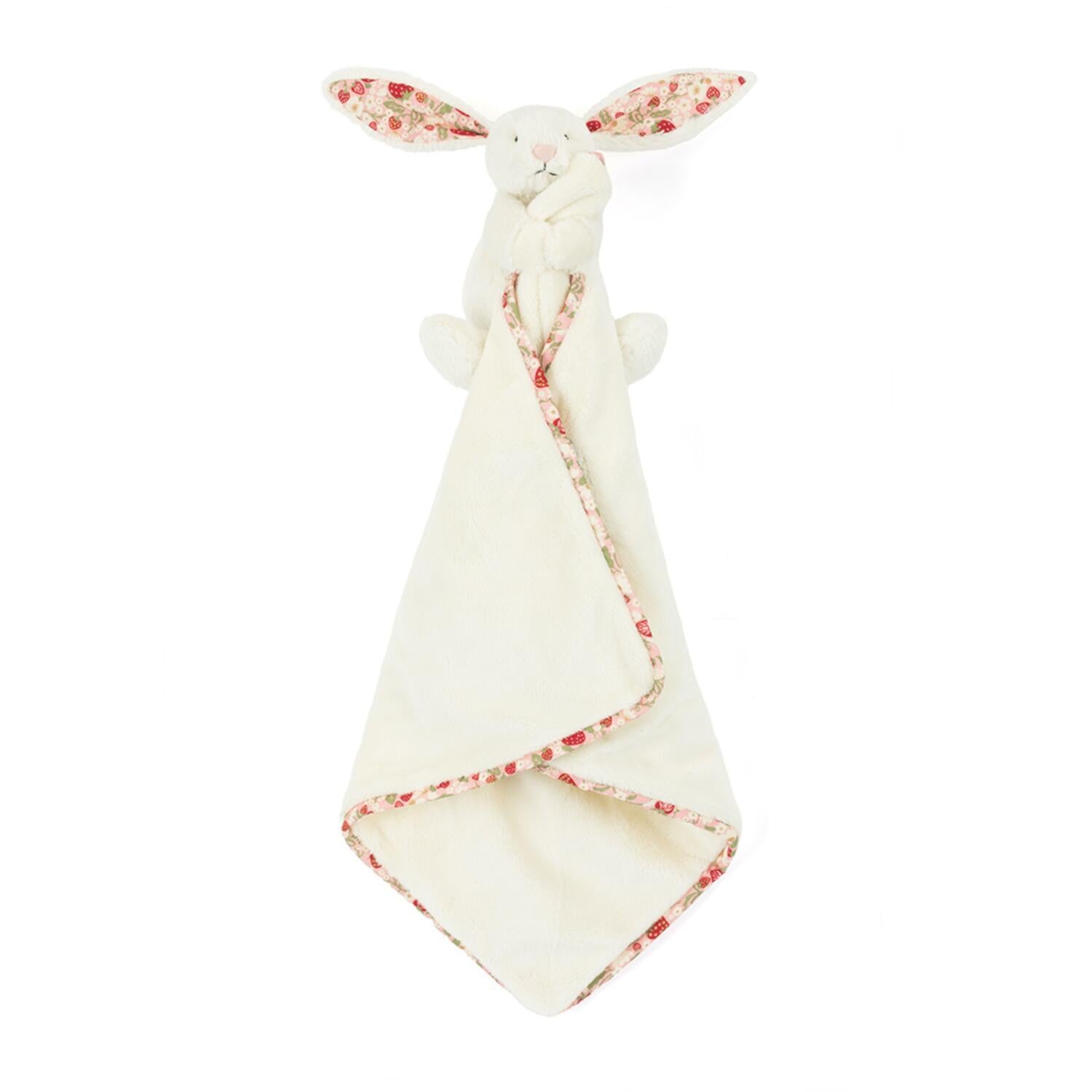 Kuscheldecke Hase "Blossom Berry" - 34x34 cm (Creme)