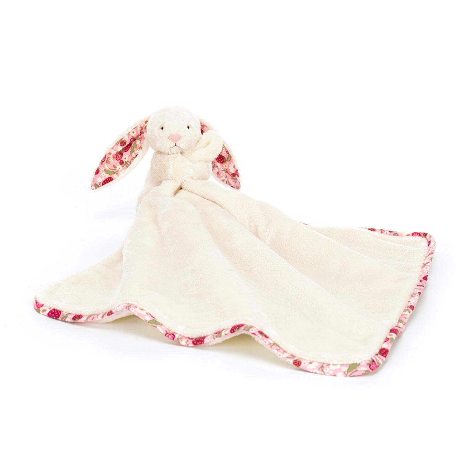 Kuscheldecke Hase "Blossom Berry" - 34x34 cm (Creme)