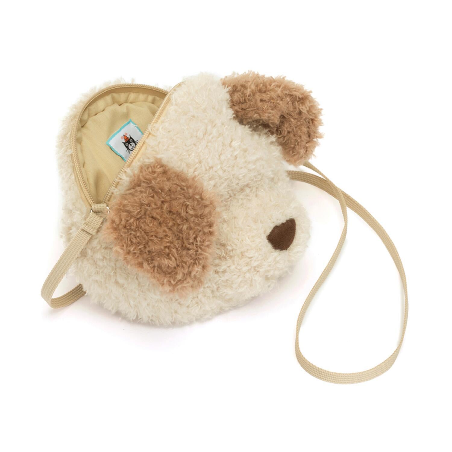 Kuscheltier Tasche "Little Pup" - 19 cm (Creme)