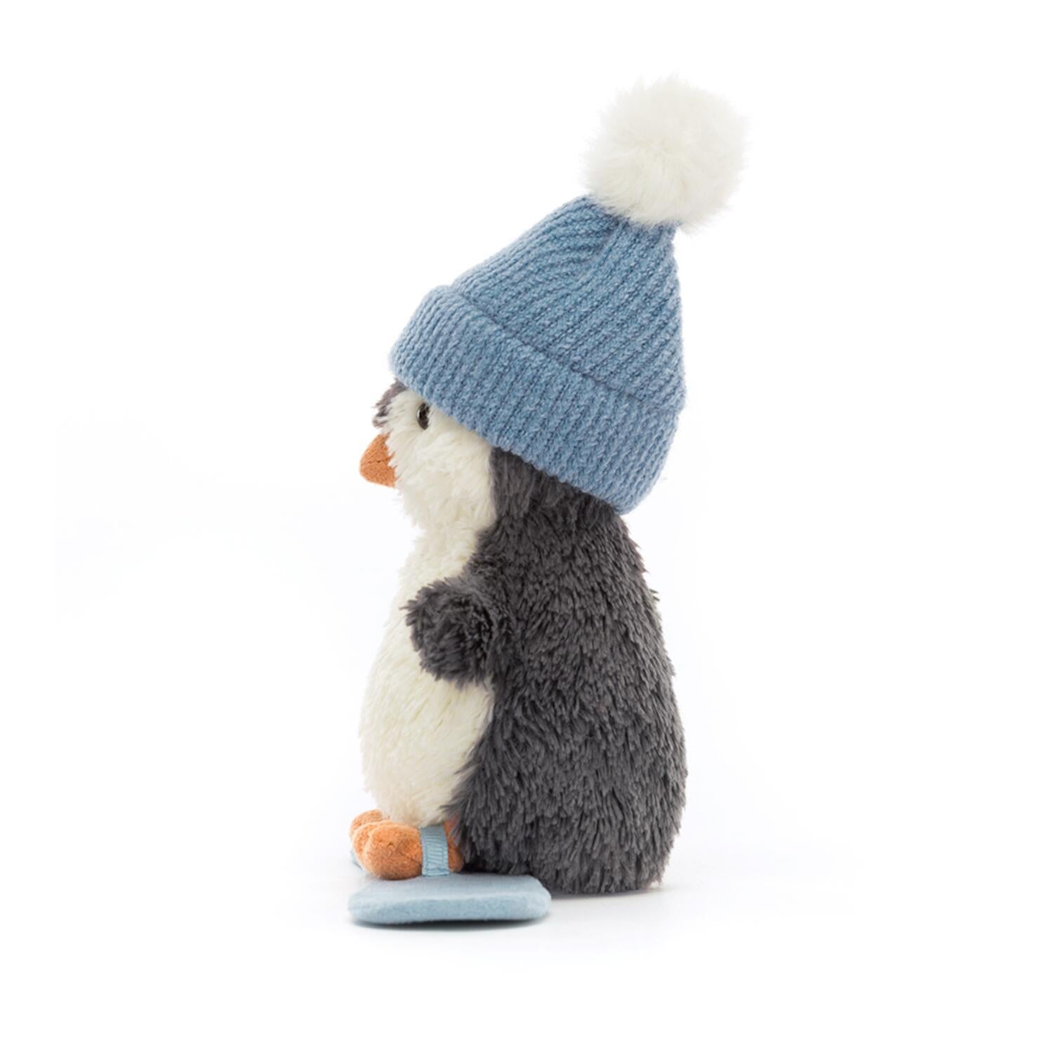 Kuscheltier Pinguin "Peanut Penguin Snowboarding" - 18 cm (Grau/Weiß)