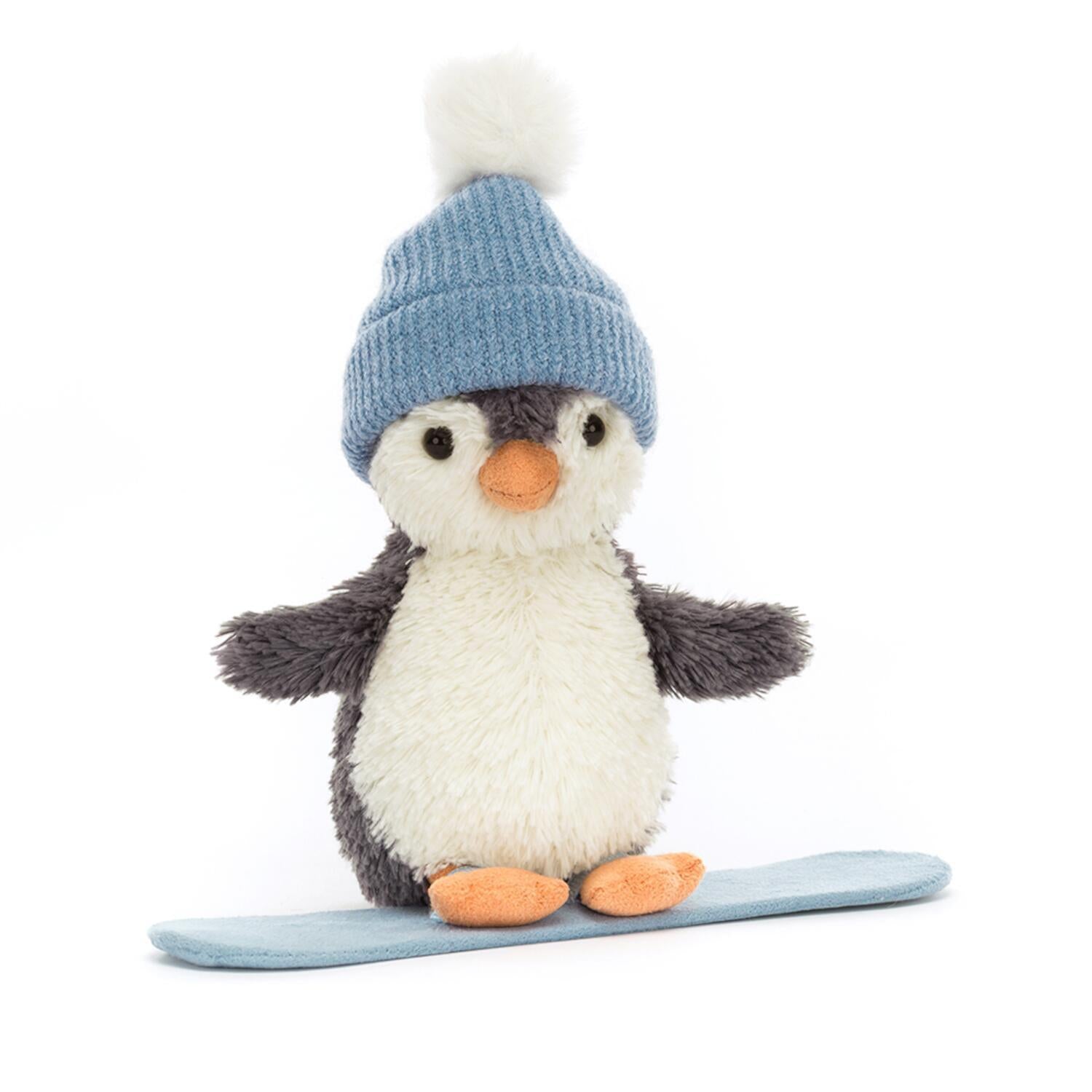 Kuscheltier Pinguin "Peanut Penguin Snowboarding" - 18 cm (Grau/Weiß)