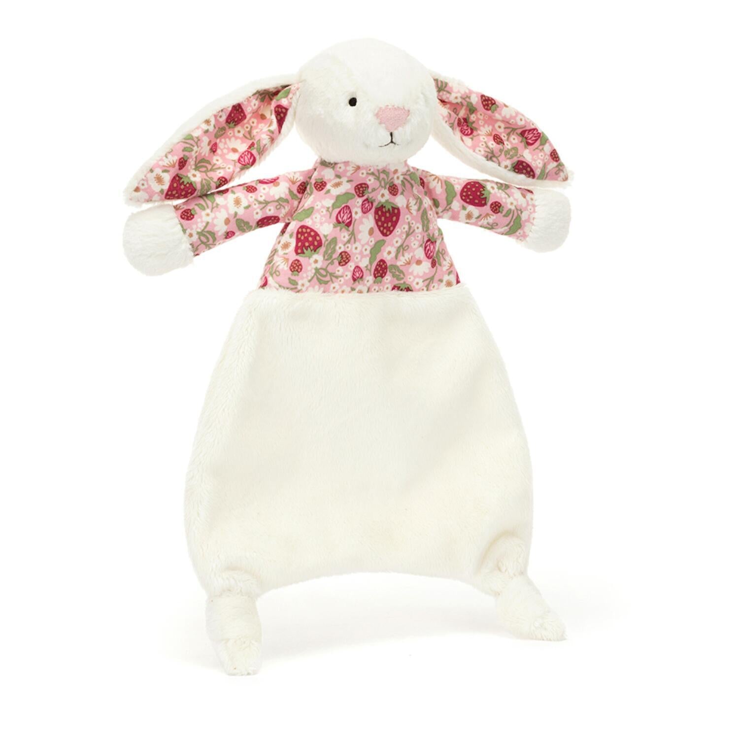Schmusetuch Hase "Blossom Berry" - 18 cm (Creme)