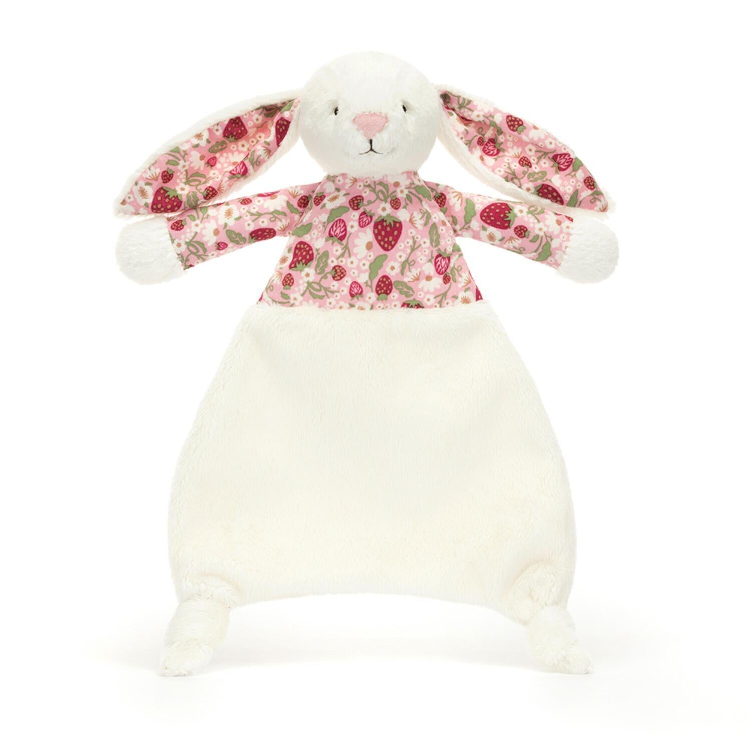 Schmusetuch Hase "Blossom Berry" - 18 cm (Creme)