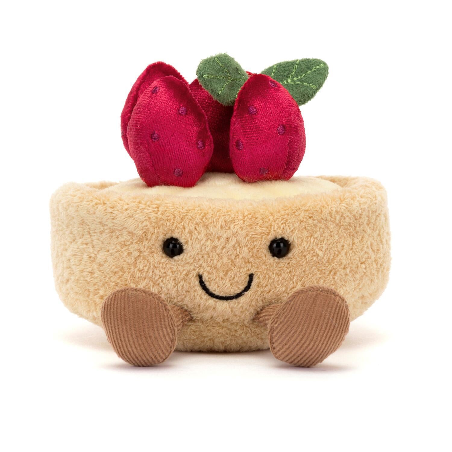 Kuscheltier Tarte mit Erdbeeren "Amuseable" - 11 cm (Beige/Rot)