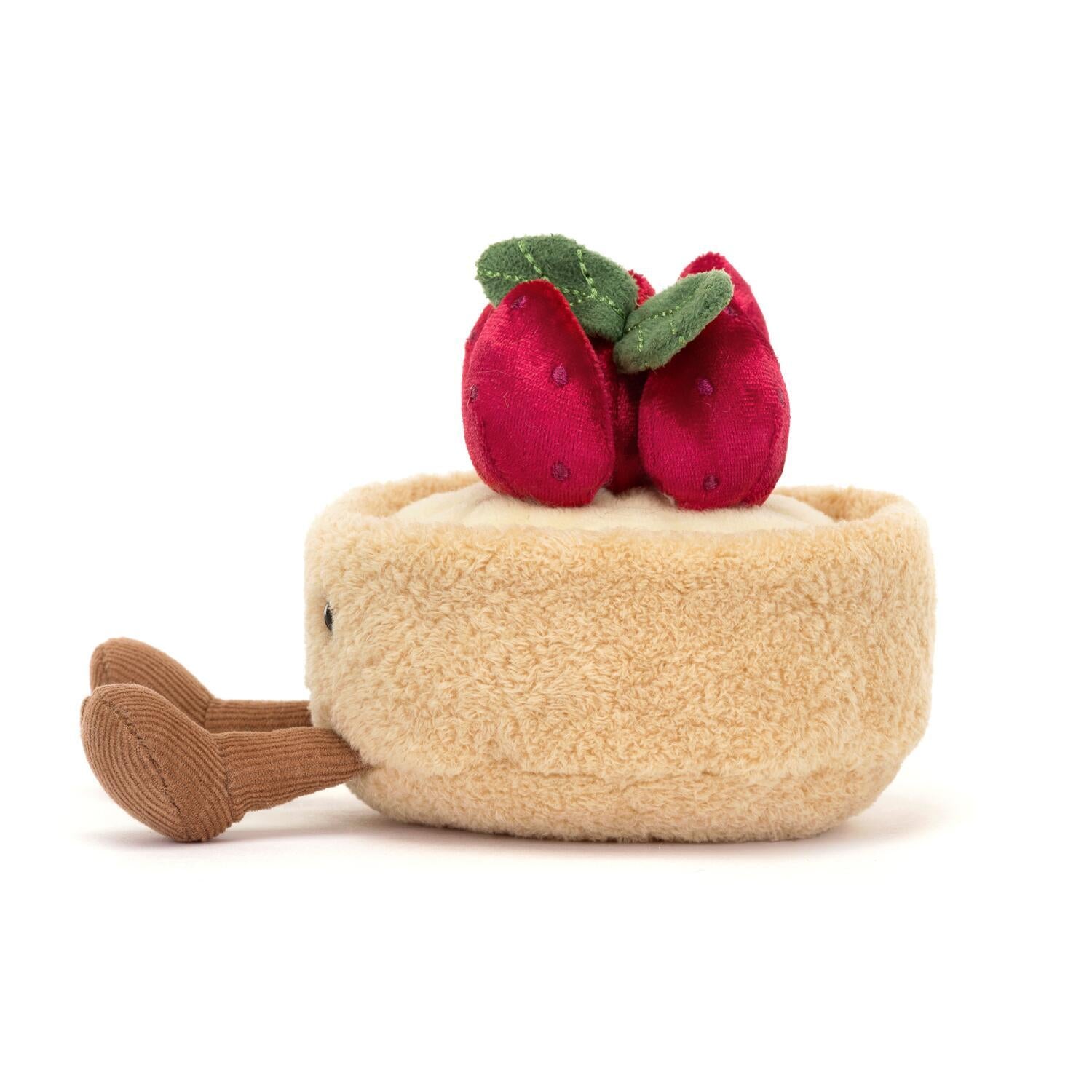 Kuscheltier Tarte mit Erdbeeren "Amuseable" - 11 cm (Beige/Rot)