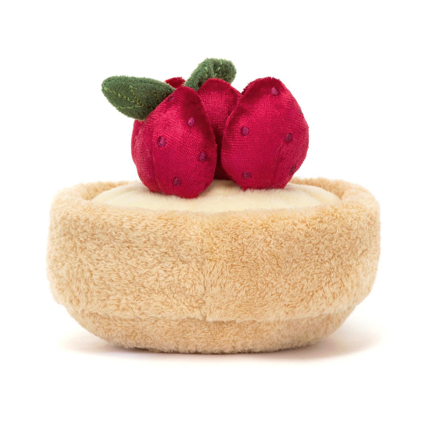 Kuscheltier Tarte mit Erdbeeren "Amuseable" - 11 cm (Beige/Rot)