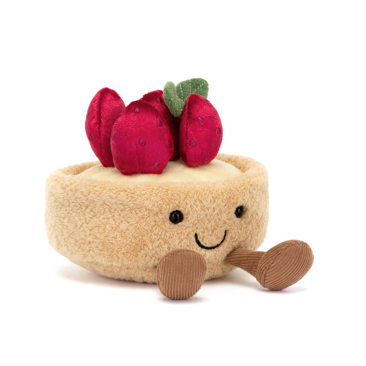 Kuscheltier Tarte mit Erdbeeren "Amuseable" - 11 cm (Beige/Rot)
