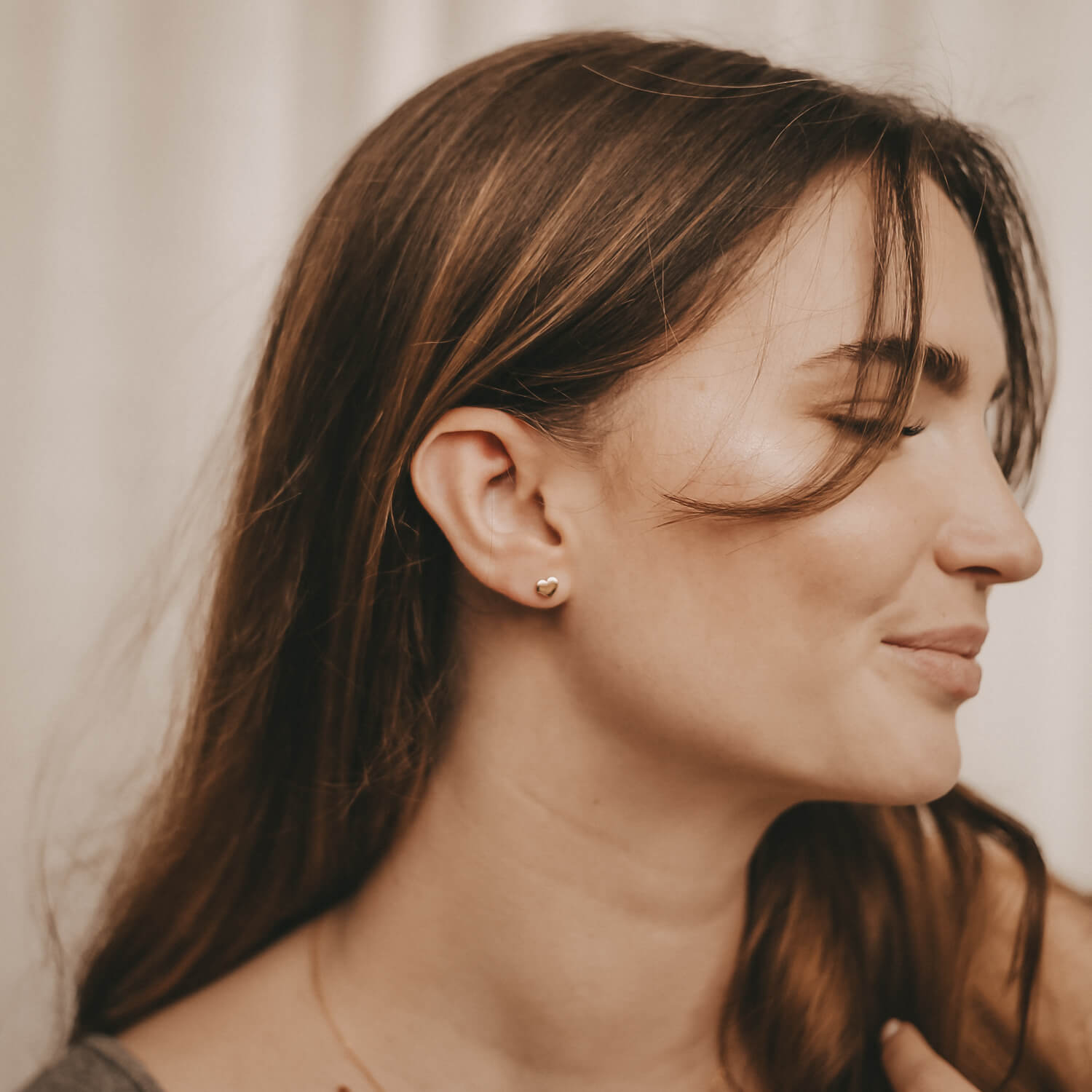 Herz-Ohrstecker "Lia" (Gold)