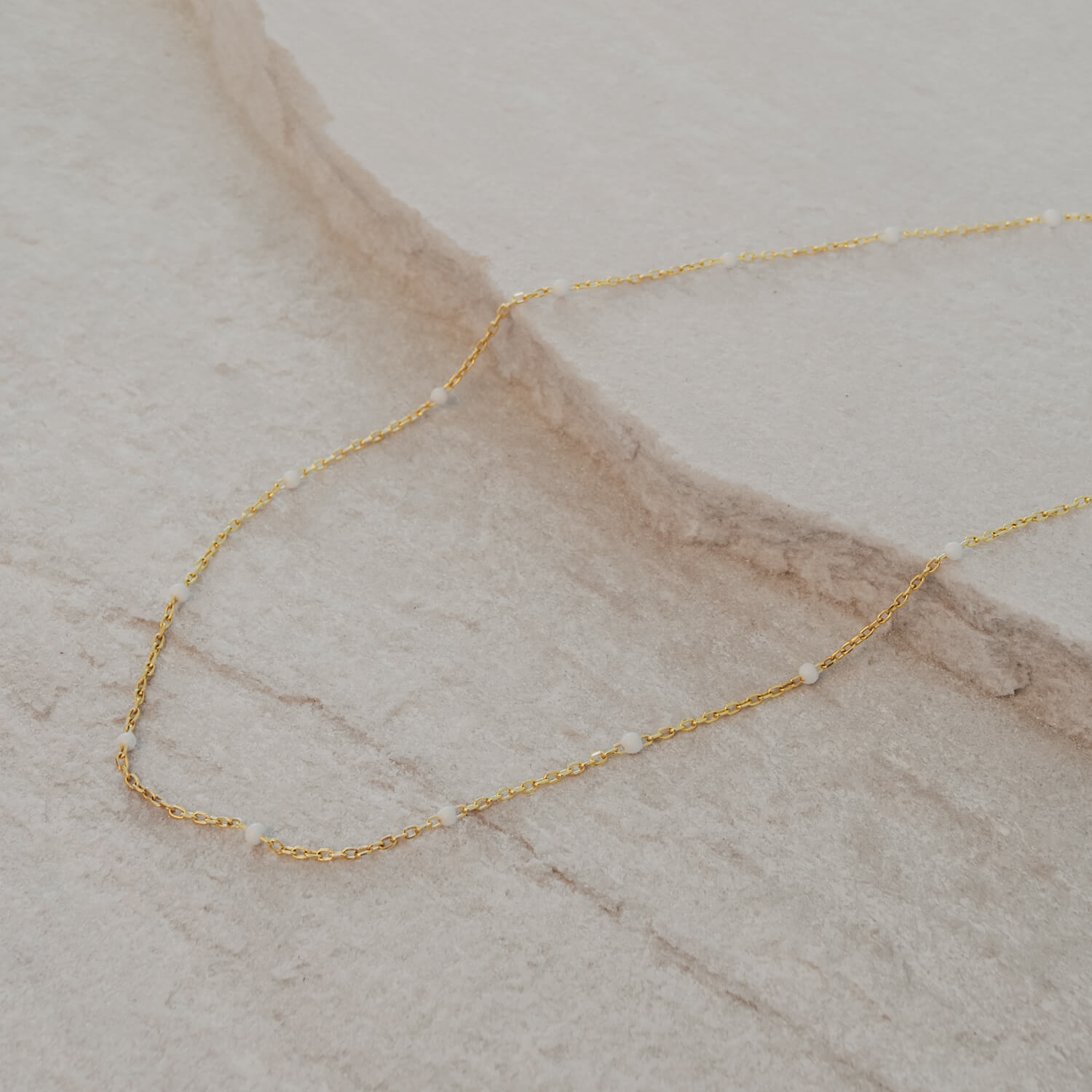 Kette "Lini" - 40-45 cm (Gold/Weiß)