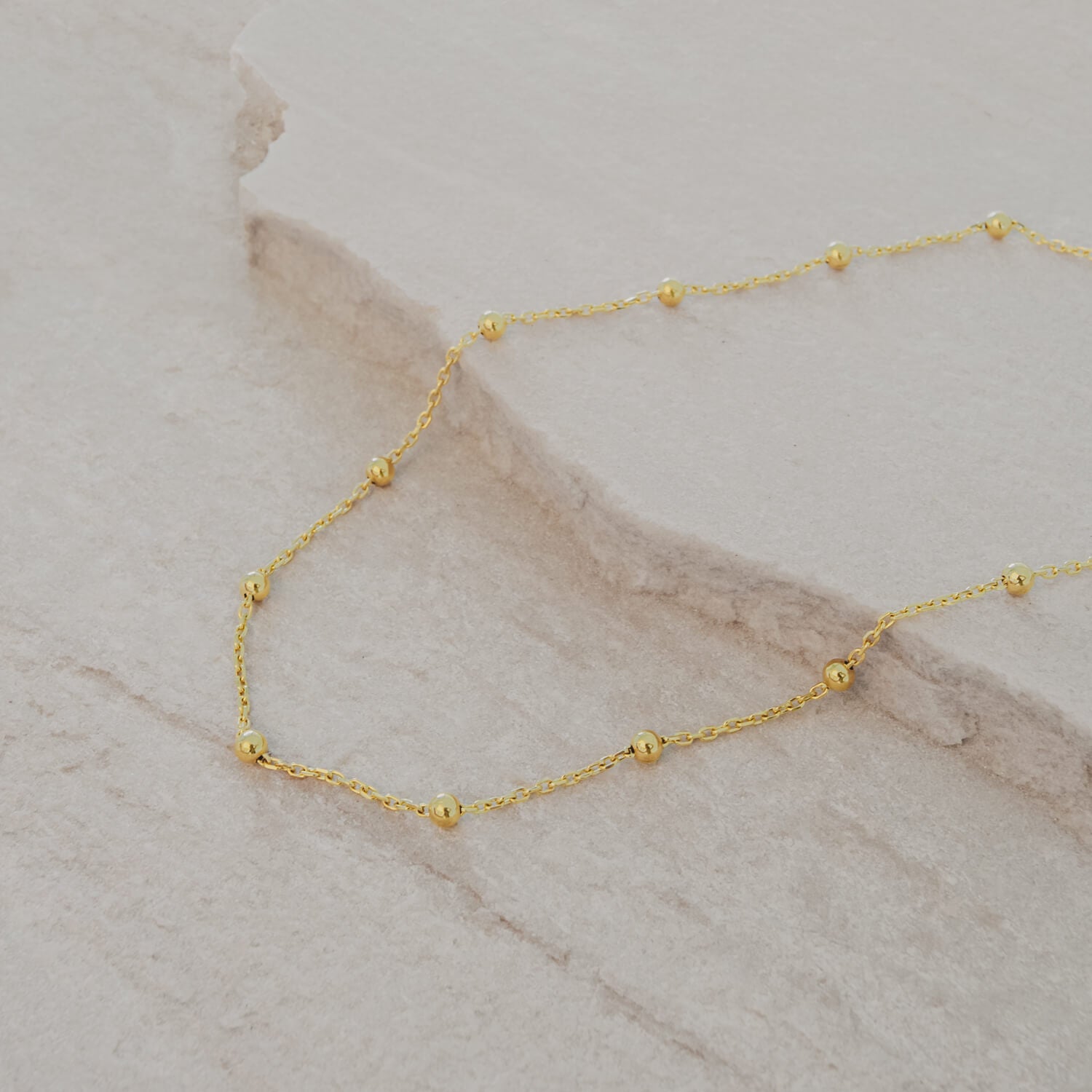Kette "Marie" mit Kugeln - 40-45,5 cm (Gold)