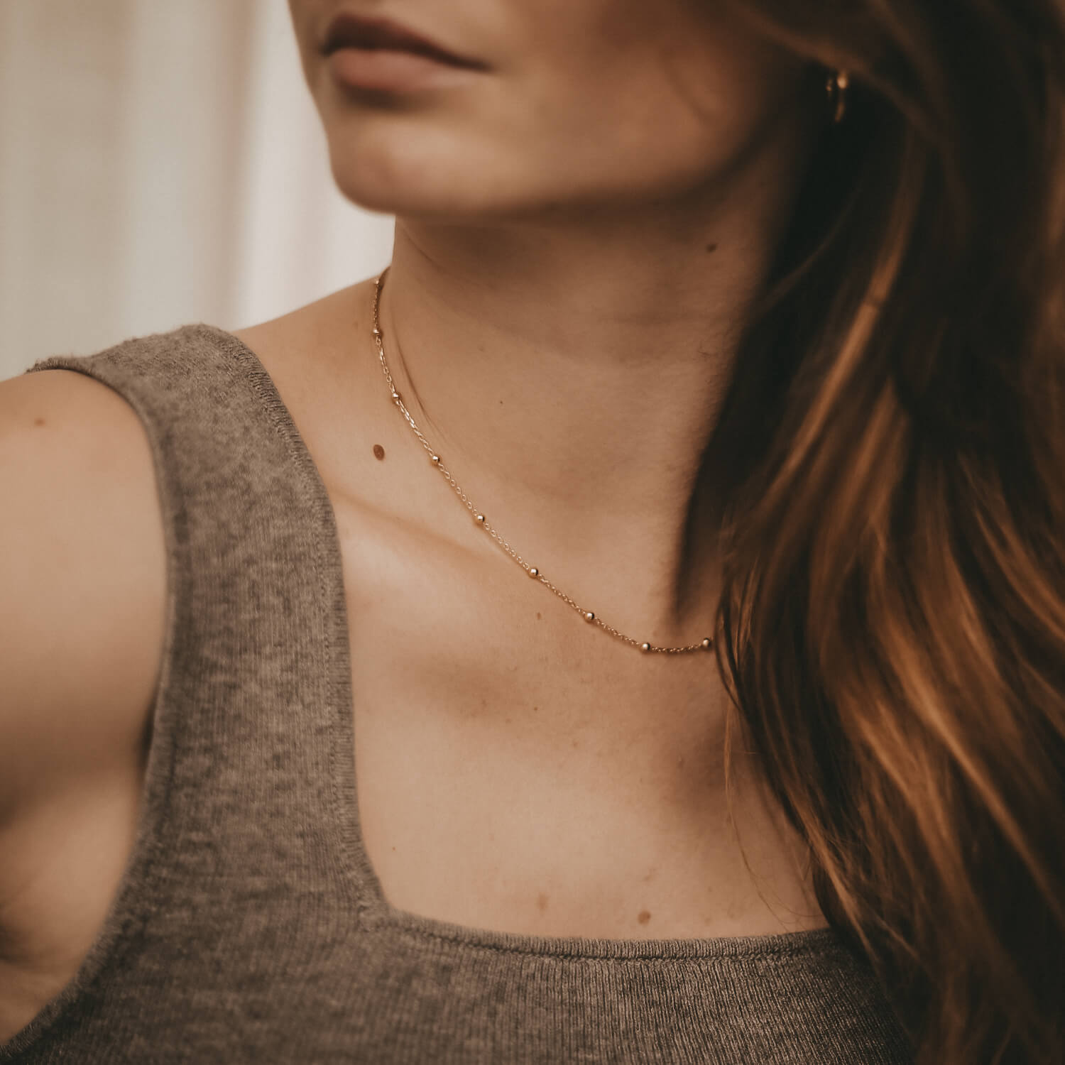 Kette "Marie" mit Kugeln - 40-45,5 cm (Gold)