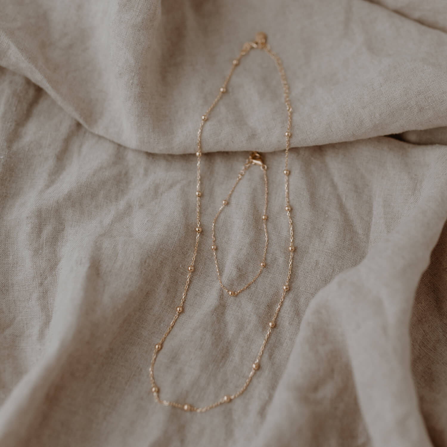 Kette "Marie" mit Kugeln - 40-45,5 cm (Gold)