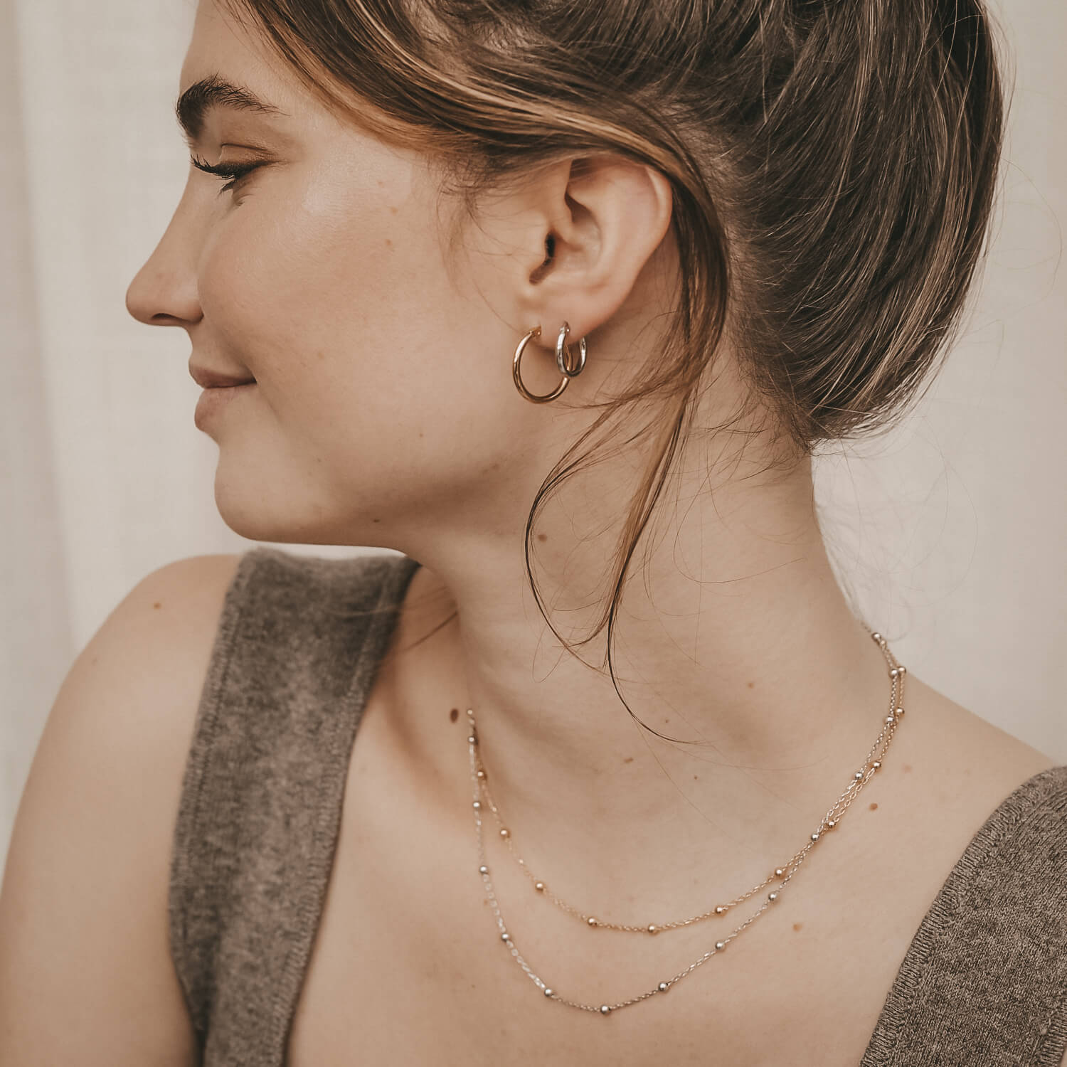Kette "Marie" mit Kugeln - 40-45,5 cm (Silber)
