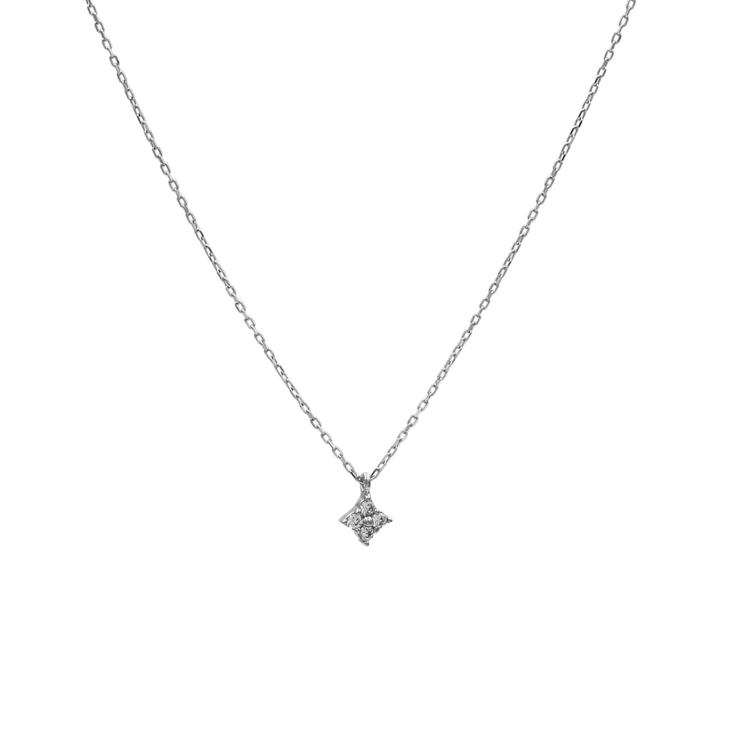 Kette "Sophie" mit Zirkon-Blümchen - 40-45,5 cm (Silber)