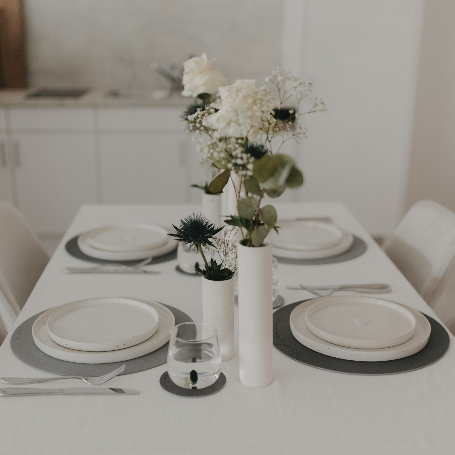 Wendbares Platzset "Herz" (Grau)