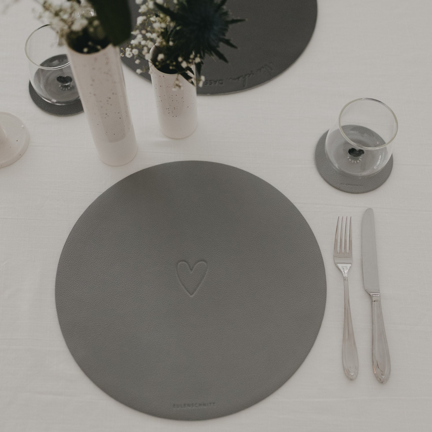 Wendbares Platzset "Wie schön" (Grau)