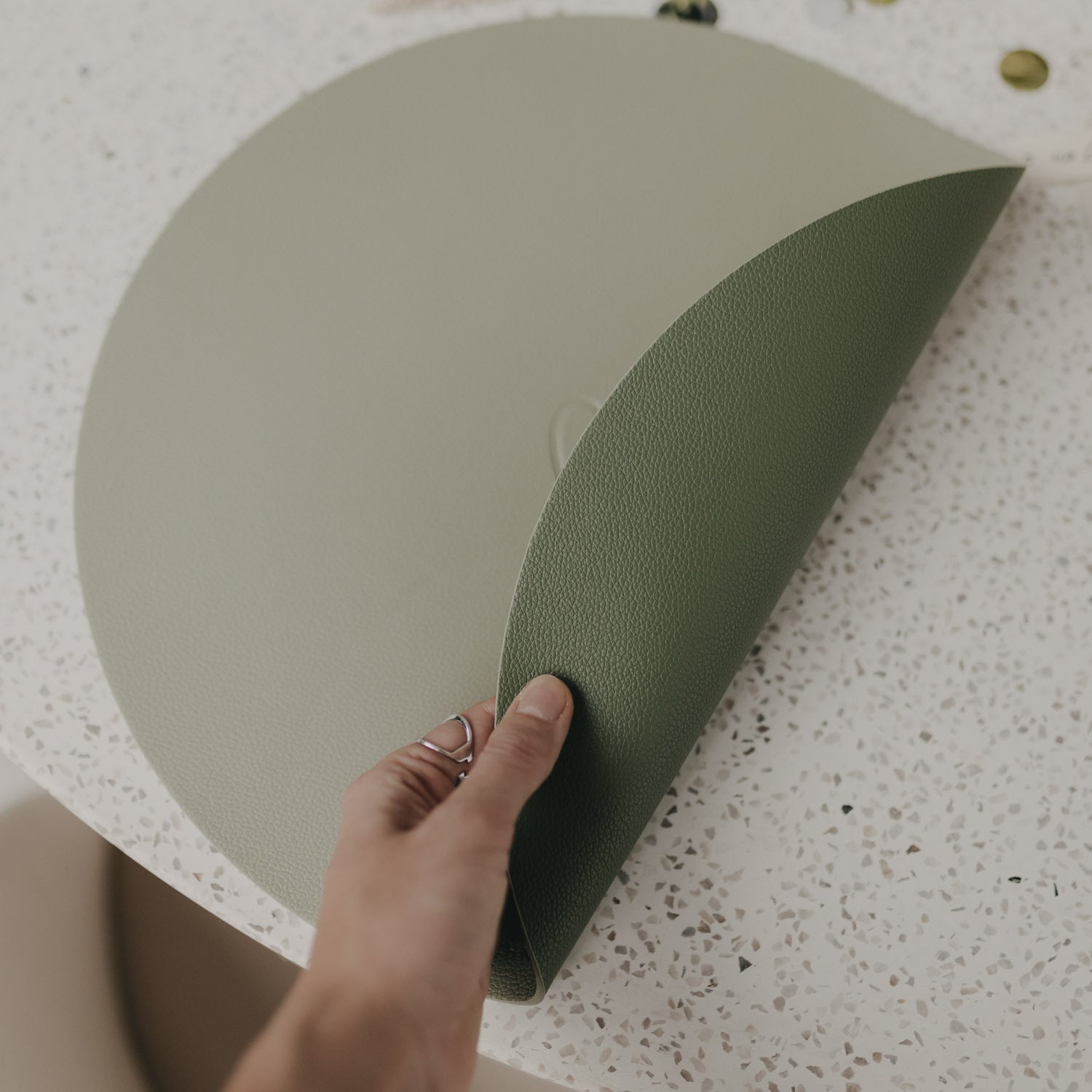 Wendbares Platzset "Herz" - 35 cm (Grün)