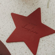 Wendbare Untersetzer "Sternform - Merry Christmas" im 2er Set (Rot)