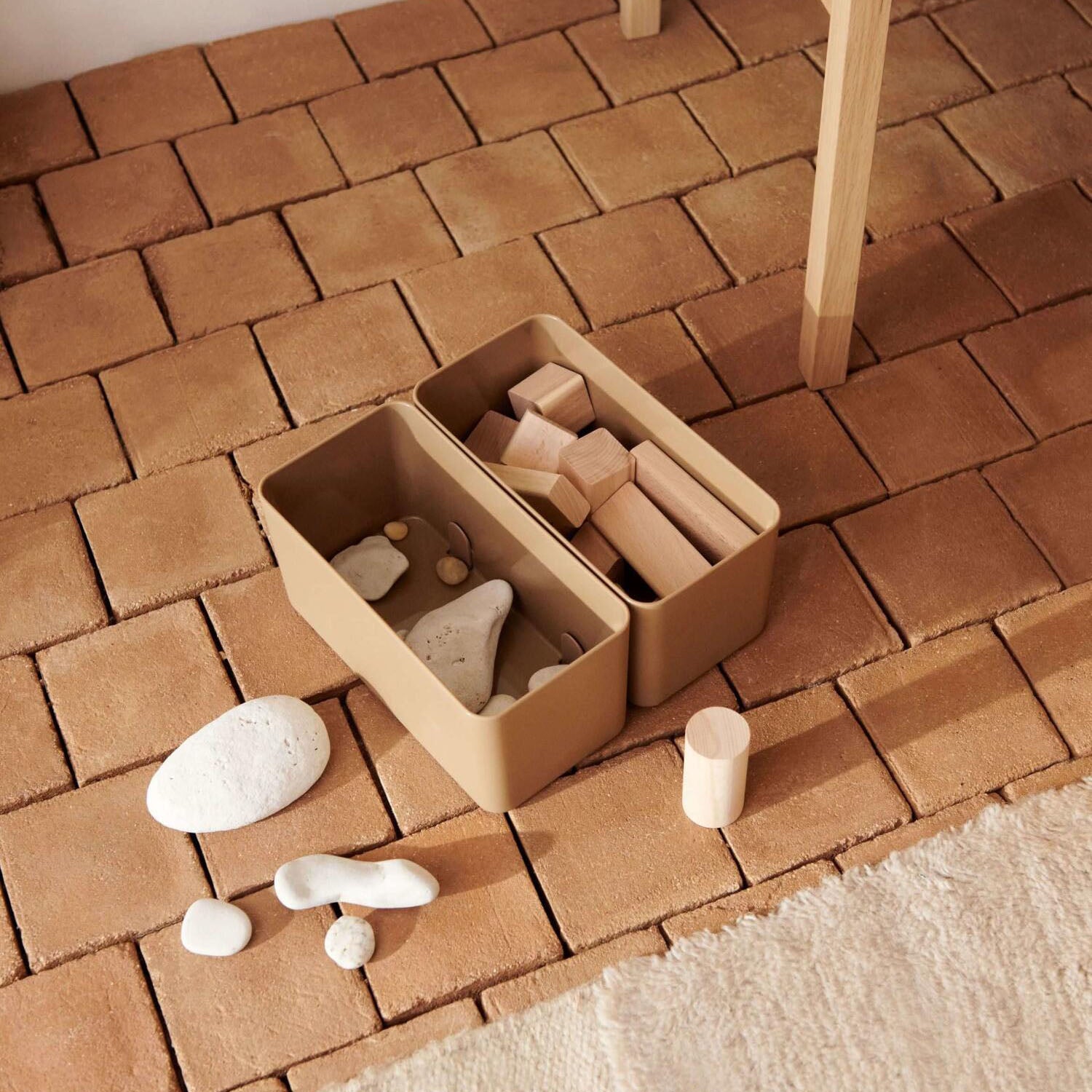 Aufbewahrungsbox im 2er-Set "Jamal" - L (Golden Caramel)