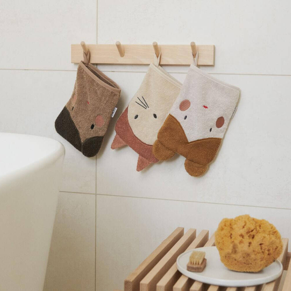 Waschlappen für Kinder im 3er-Set "Sylvester Puppen" (Sandy)