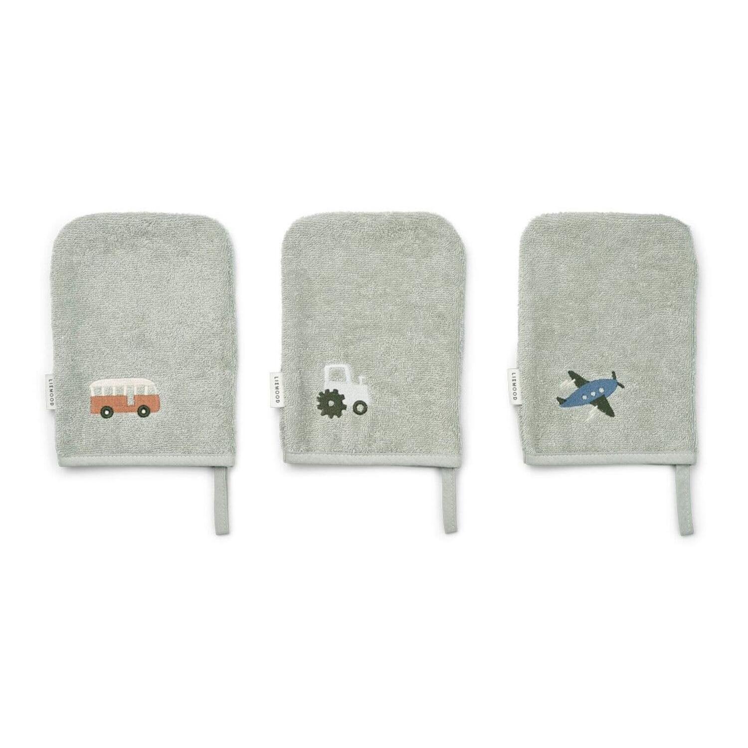 Waschlappen "Francisco - Vehicles" - 15x21 cm (Dove Blue)