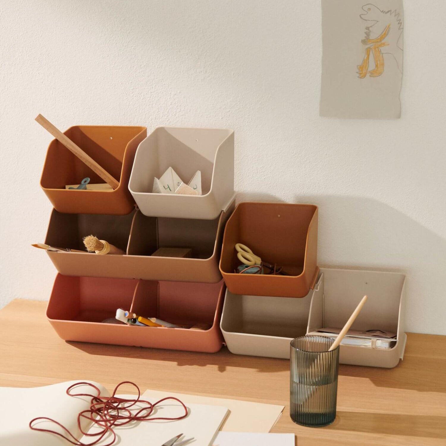 Desktop Organizer "Rosemary" im 2er-Set - S (Sandy)