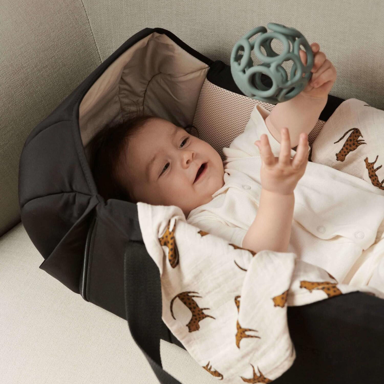 Babynest tragbar "Amber" (Schwarz)
