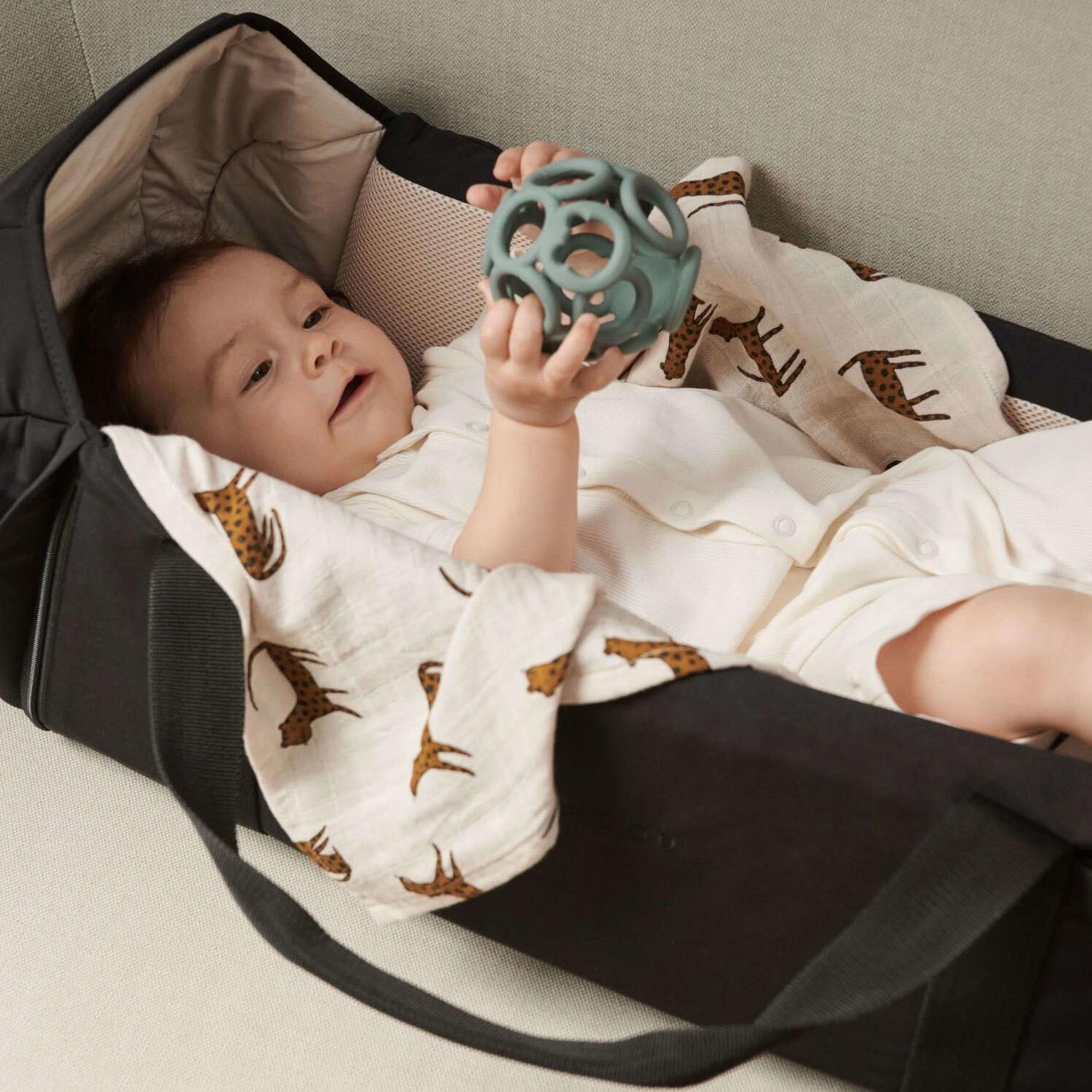 Babynest tragbar "Amber" (Schwarz)