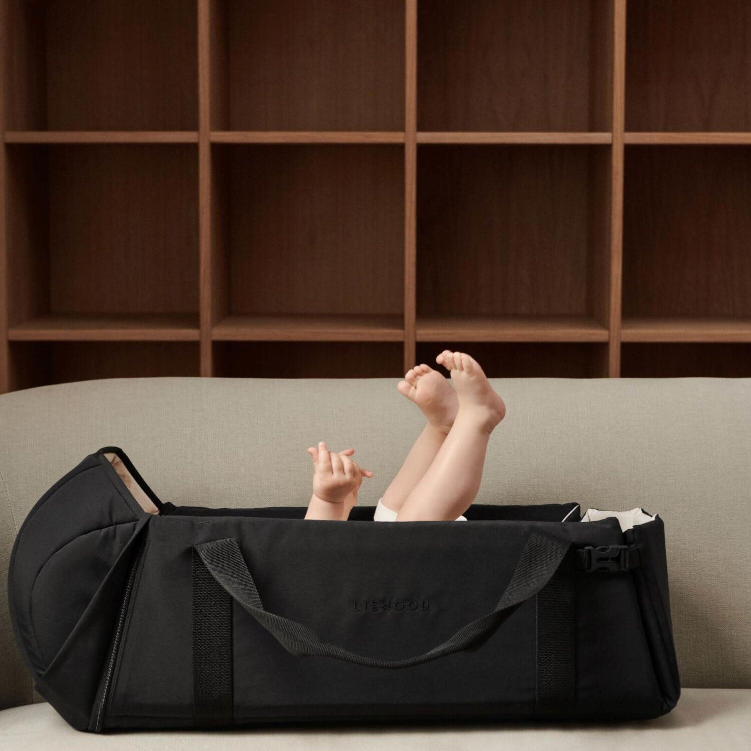Babynest tragbar "Amber" (Schwarz)