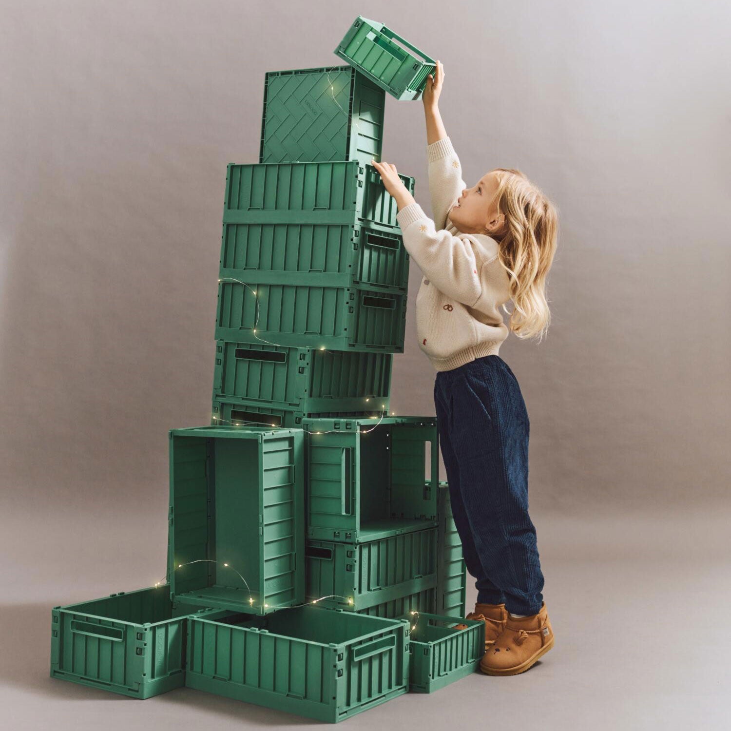 Aufbewahrungskorb "Weston" im 2er-Set - S (Dusty Ivy) Liewood