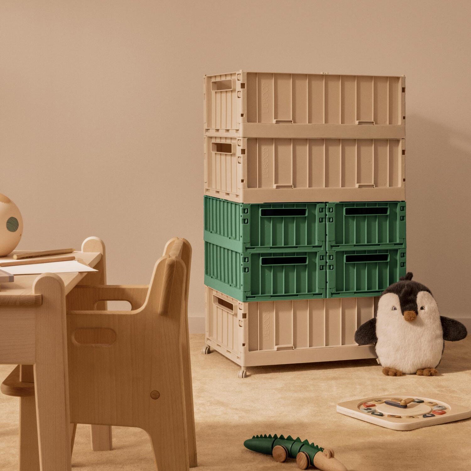 Aufbewahrungskorb "Weston" im 2er-Set - M (Dusty Ivy) Liewood