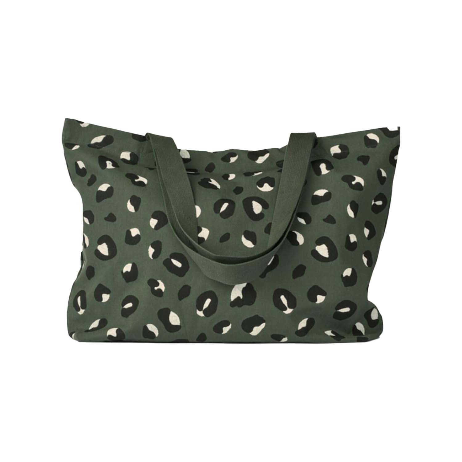 Große Tragetasche "Wild leo" (Forest green)