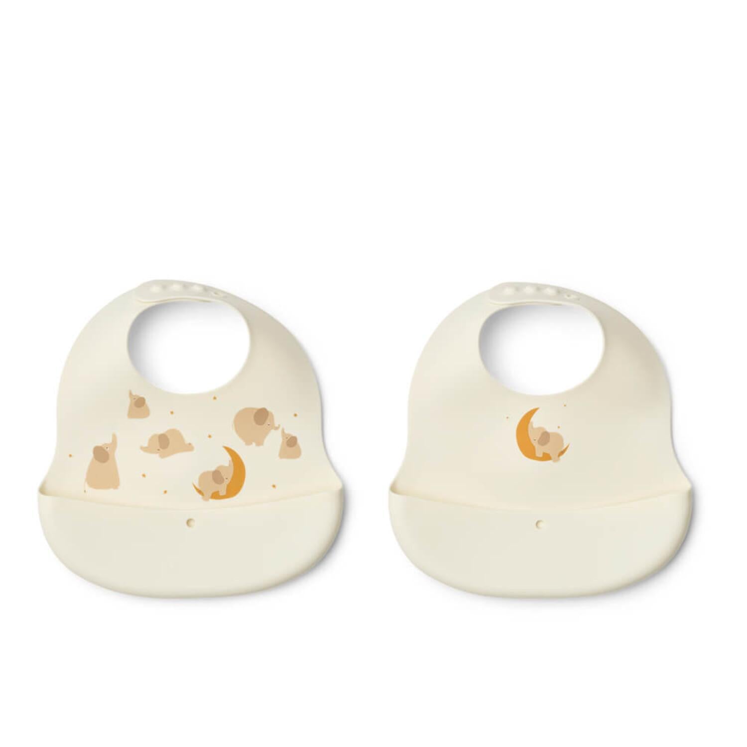 Lätzchen "Ember - Elephant" im 2er-Set - 29,5x22,5 cm (Creme de la Creme)