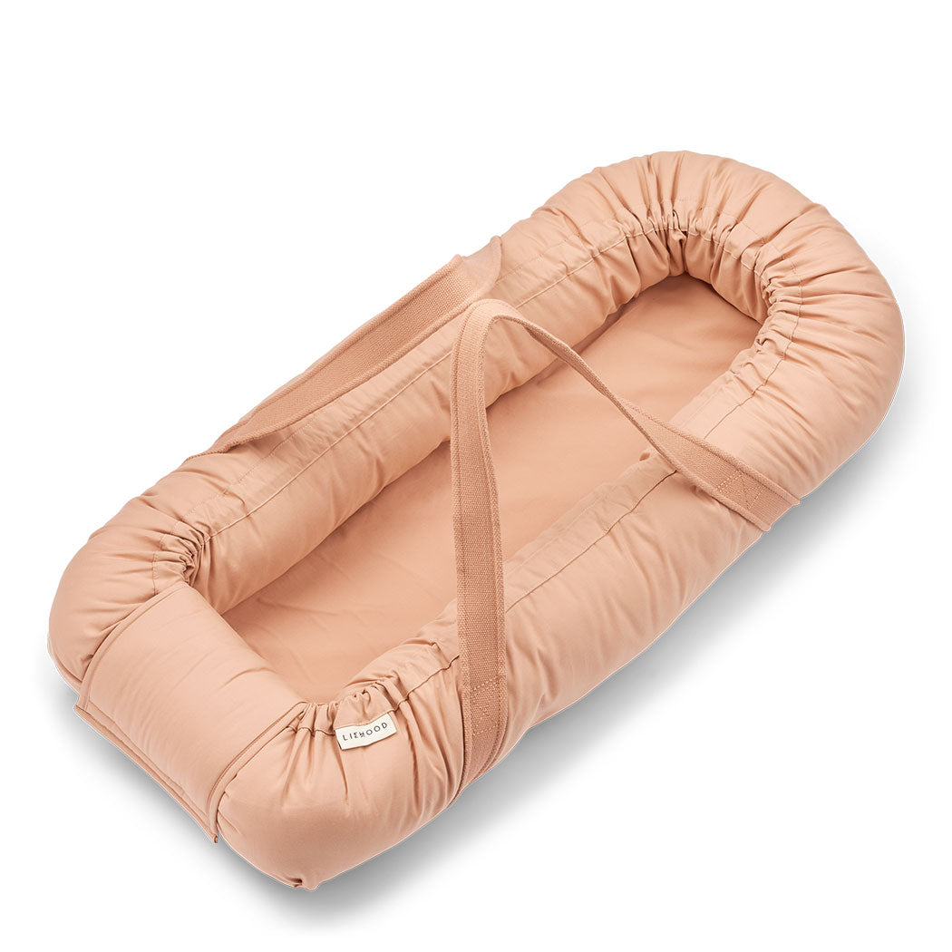 Babylift mit abgerundeter Form, rosa, seitliche Bänder und Reißverschluss
